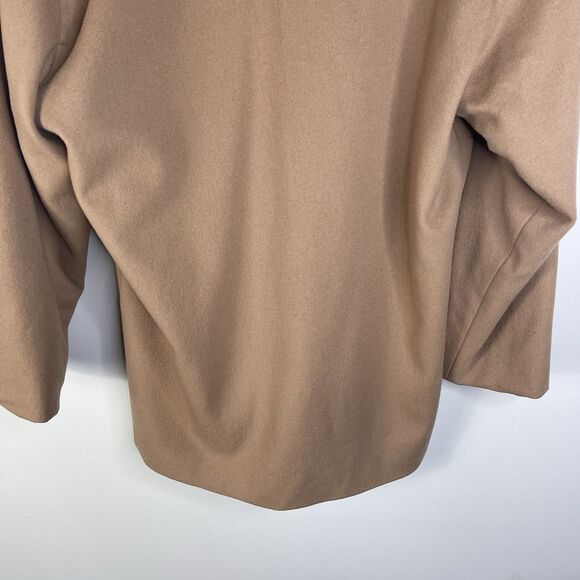 VTG Pendleton Women's Size 8 Tan Wool Full Zip Hooded Coat Classic Minimalist - Picture 12 of 13